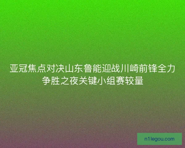 亚冠焦点对决山东鲁能迎战川崎前锋全力争胜之夜关键小组赛较量 亚冠焦点对决山东鲁能迎战川崎前锋全力争胜之夜关键小组赛较量